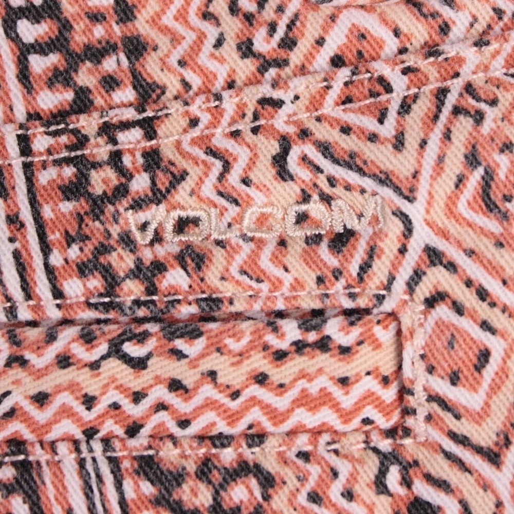 Volcom Boho Geometric Aztec Tribal Print Chino Shorts Size 5 Low Rise Stretch - Picture 6 of 8